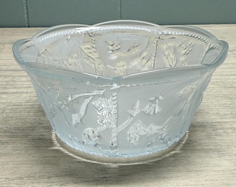 Vintage KIG Indonesia Frosted Glass Bowl