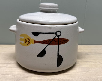 Vintage MCM West Bend bonenpot met deksel