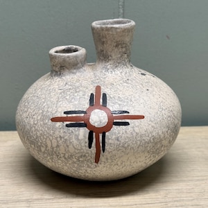 Vintage Signed Native American Pottery Wedding Vase