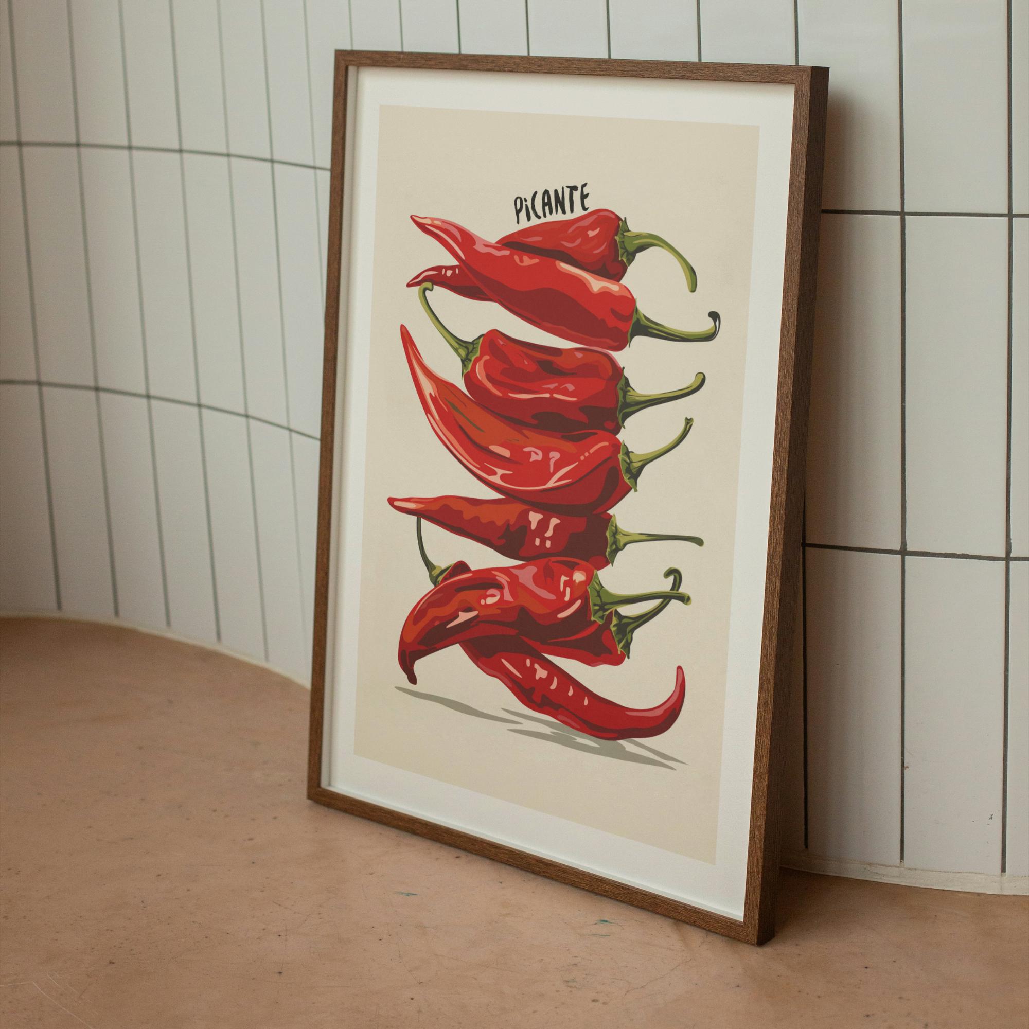 Chilli Pepper Wall Art Print - Red Chili Poster - Picante Print ...