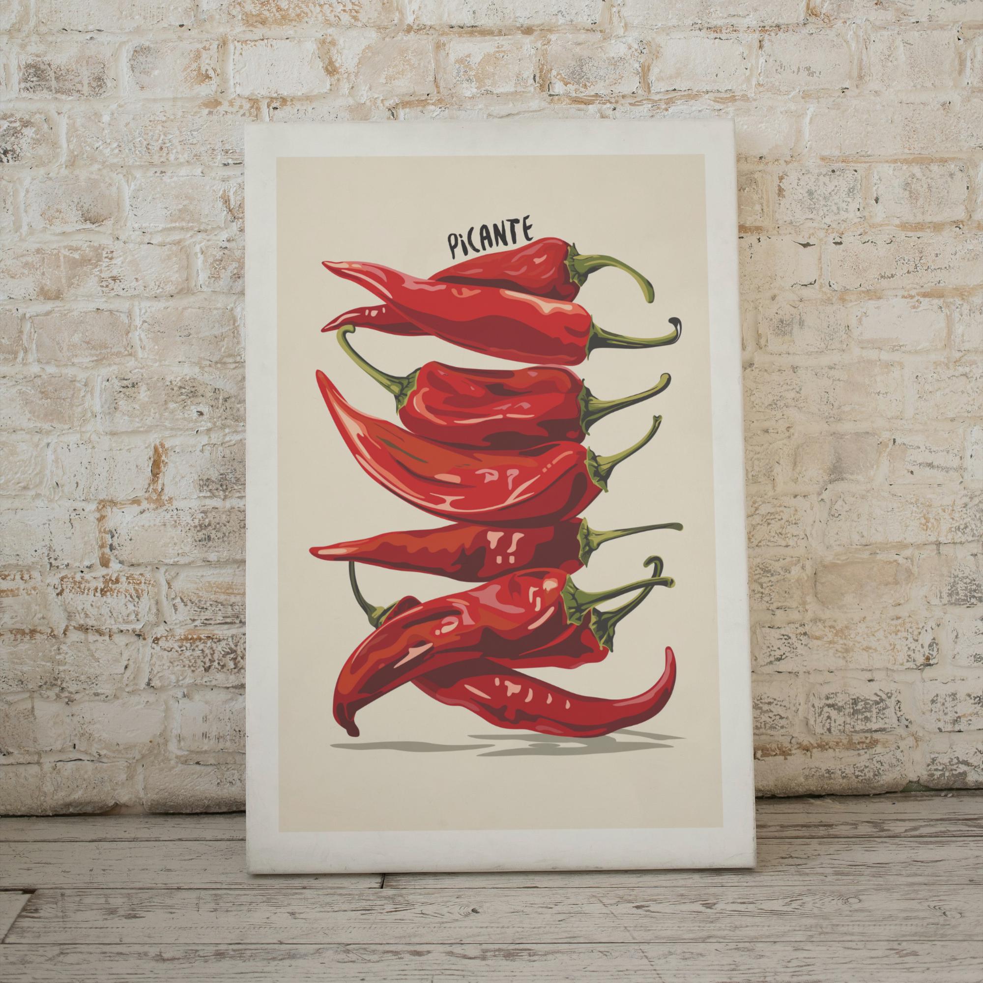 Chilli Pepper Wall Art Print - Red Chili Poster - Picante Print ...