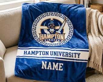 Personalisierte Hampton Universitäts-Piraten-Überwurf-Decke - HBCU Grad Alumni Geschenk