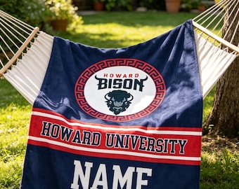 Manta personalizada de la Universidad Howard Bison – Decoración para graduación, exalumnos y días de partido de universidades históricamente negras (HBCU)