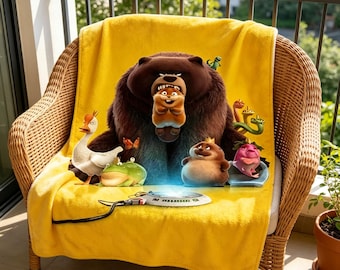 Akt natürlich Beaver Crew Decke weicher Überwurf, Cartoon Fleece, Familienfilm Nacht Geschenk