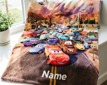 Custom Cars Charakter Decke weicher Überwurf, McQueen & Mater, Geburtstagsgeschenk für Jungen und Mädchen