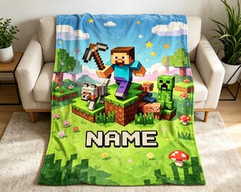 Minecraft Decke weicher Wurf, Name Herr Ante Creeper gemütliches Geschenk