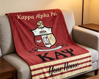 Personalized Kappa Alpha Psi Blanket Soft Throw, Custom Name Throw, Warm Brotherhood Gift