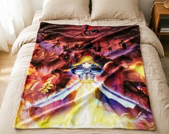 Fate Stay Night weiche Decke, Saber Artoria werfen, warmes Geschenk für Anime-Liebhaber