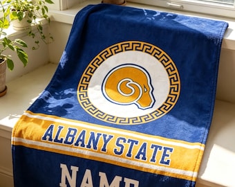 Personalisierte Albanien State HBCU Decke, weicher Überwurf, Grad & Lehrer-Andenken