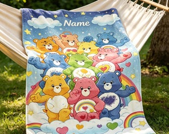 Pflegebären Flanell Decke, Personalisierte Benutzerdefinierte Name Gemütliche Decke