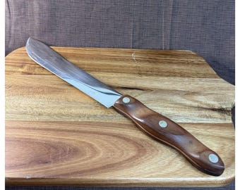 CUTCO Carving Knife no. 22 Brown Wood Handle Stainless Steel Cutlery USA