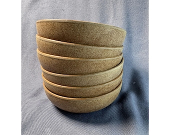 Vintage Ellingers Agatized Wood Fiber Bowls Set of 6 Speckled MCM Composite Kitchen Decor
