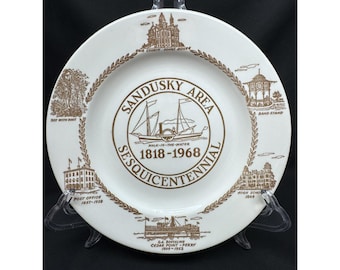 Vintage 1968 Sandusky Ohio Sesquicentennial Plate Kettlesprings Kilns 1818-1968