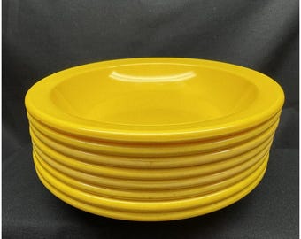 Vintage Dallas Ware Melamine Bowls Set of 8 Mustard Yellow B-75 Texas USA Melmac