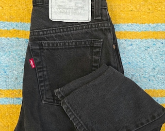 Vintage 80s Levi's 17512 Black Wash with Big E Size 7 Junior