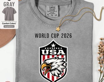 Comfort Colors Premium Collection American Football Fan Shirt - USA 2026 Vintage Soccer Eagle Tee