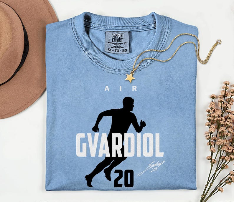 Comfort Colors® Air Gvardiol 20 Soccer Player Tribute Graphic Tee, Croatia Football Star Signature Design, 2026 World Cup Fan Unisex T-Shirt image 13