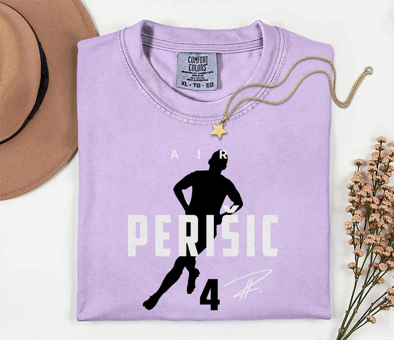 Comfort Colors® Air Perišić #4 Soccer Player Tribute Graphic Tee, Croatia Football Star Signature Design, 2026 World Cup Fan Unisex T-Shirt 画像 12