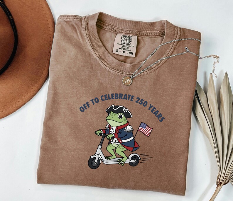 Comfort Colors America 250 TShirt, Funny Frog Graphic Tee, Revolutionary War Top, July Fourth Outfit, Independence Day Gift For Patriot image 6