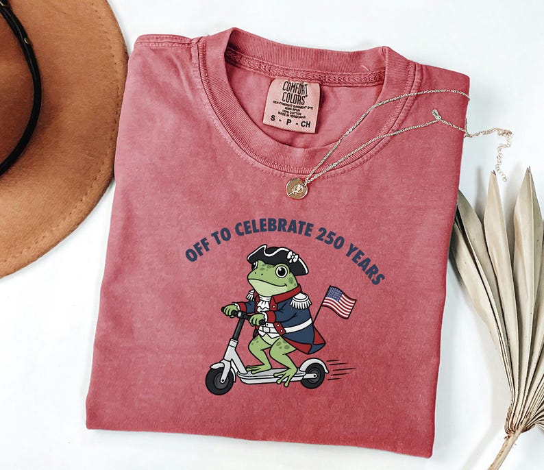 Comfort Colors America 250 TShirt, Funny Frog Graphic Tee, Revolutionary War Top, July Fourth Outfit, Independence Day Gift For Patriot image 5