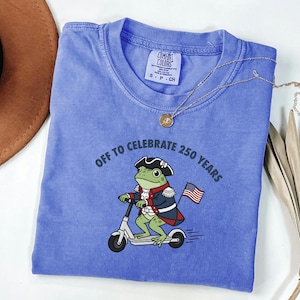 Comfort Colors America 250 TShirt, Funny Frog Graphic Tee, Revolutionary War Top, July Fourth Outfit, Independence Day Gift For Patriot image 7