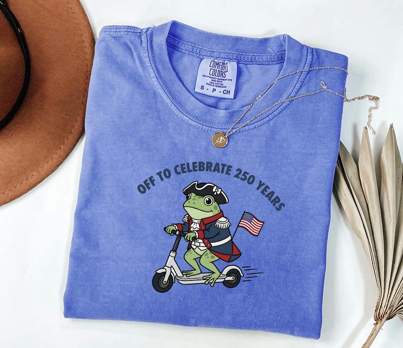 Comfort Colors America 250 TShirt, Funny Frog Graphic Tee, Revolutionary War Top, July Fourth Outfit, Independence Day Gift For Patriot image 7