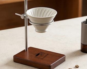 Personalized Coffee Drip Stand,Solid Wood  V60 Pour Over Coffee Stand, Coffee Dripper Holder, Coffee Bar Accessory, Custom Engraved