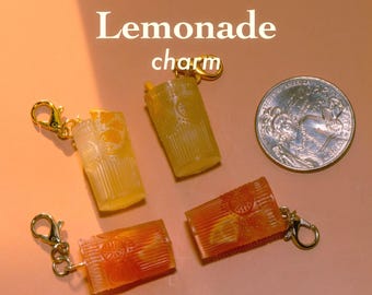 Lemonade and Pink Lemonade Charms with Lemon Slices