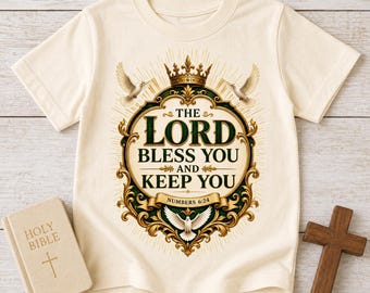 The Lord Bless You Numbers 6:24 Christian T-Shirt | Regal Sunburst Blessing Tee