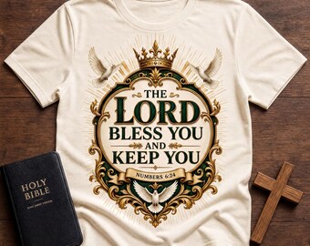 T-shirt Faith: design con versetto biblico "Signore ti benedica" - unisex, comoda