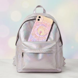 Slim Phone Case: Moon and Star Pastel Art - Lightweight, Glossy image 5