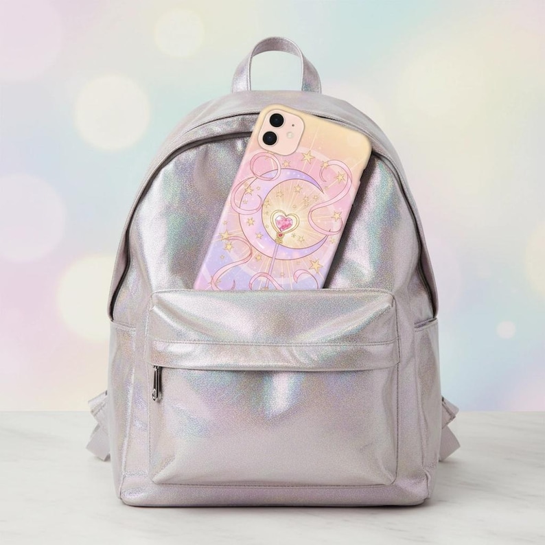 Slim Phone Case: Moon and Star Pastel Art - Lightweight, Glossy image 5