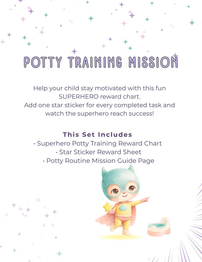 Superhero Potty Training Chart | Toddler Reward System (digital ...