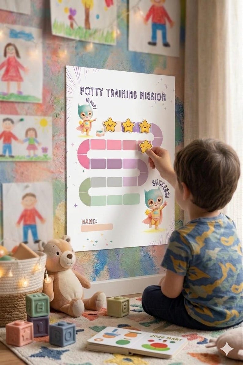 Superhero Potty Training Chart | Toddler Reward System (digital ...