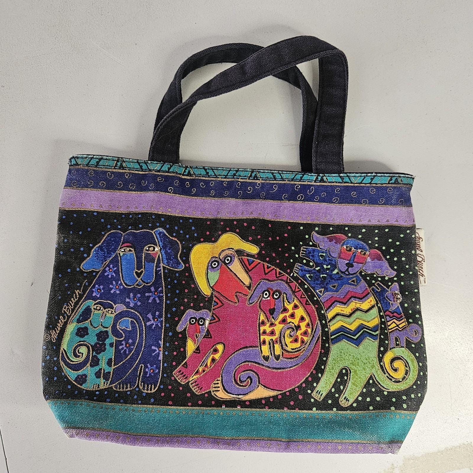 Vintage 80s Laurel Burch Pastel Floral Canvas Bucket Bag Made in Hong Kong Laurel Burch Tote - Etsy Hong Kong main image 4