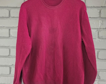 Jersey de lana de cordero Pringle Golf para hombre, talla XL, color rojo burdeos, cuello redondo, fabricado en Escocia.