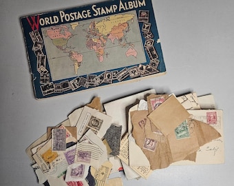 Álbum de sellos postales mundiales de 1930, lote de International Stamp Distributing Corp.