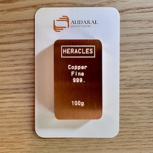 100 g Kupferbarren (999/1000) mit Zertifikat