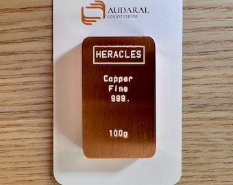 100g .999 copper ingot with certificate