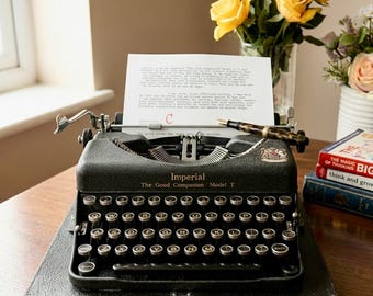Kit de coleccionista de máquina de escribir Imperial “The Good Companion” Modelo T con accesorios originales y estuche.