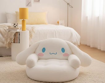 Cinnamoroll Plush Chair | White Kids Floor Seat | Soft Character Armchair