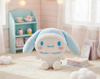 Cinnamoroll Plüschtier | Blauer Sanrio Charakter | Weiches Kawaii Plüschtier