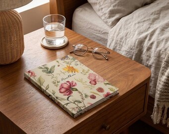 Custom Floral Hardcover Journal | Personalized Botanical Notebook, Cottagecore Diary