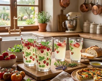 Copo de 473ml (16oz) com estampa de morango silvestre | Copo térmico de frutas vermelhas do jardim