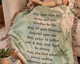 An Irish Blessing Woven Throw Blanket 50" x 60"