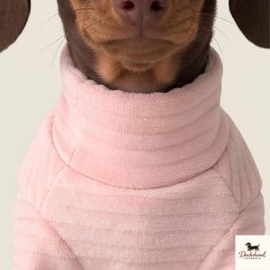 Mini-Dackel-Pyjama, weicher, warmer Dackel-Einteiler, rosa-gelbe Dackel-Hundekleidung für Frühling und Herbst, niedlicher kleiner Hunde-Pyjama für Welpen Bild 2