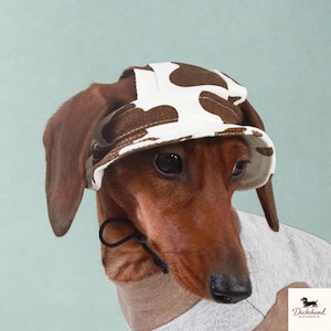 Dackel-Sonnenhut | Outdoor-Kappe für Wiener Hunde | Sonnenhut mit Ohrenlöchern, verstellbar, atmungsaktiv, für kleine Hunde | Dackel-Accessoires