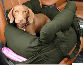 Seggiolino auto per bassotti, seggiolino rialzato sicuro con cintura di sicurezza, cuccia da viaggio lavabile per cani bassotti di piccola taglia e cuccioli.