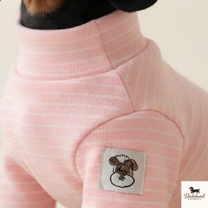 Mini-Dackel-Pyjama, weicher, warmer Dackel-Einteiler, rosa-gelbe Dackel-Hundekleidung für Frühling und Herbst, niedlicher kleiner Hunde-Pyjama für Welpen Bild 5