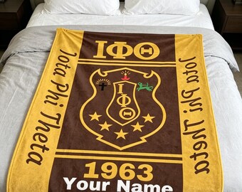 Personalisierte Iota Phi Theta Decke Weicher Wurf, Benutzerdefinierter Name Werfen, Warmes Bruderschaftsgeschenk